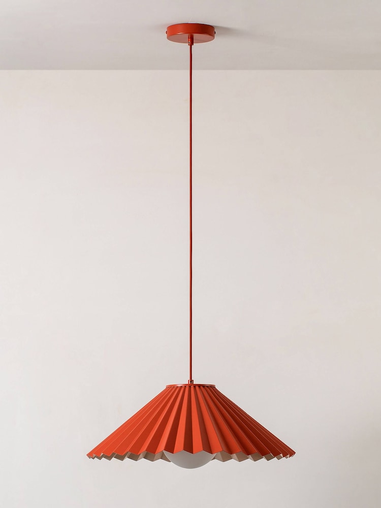 Houseof. Red The Pleat Ceiling Pendant Light by Emma Gurner - Image 2 of 5
