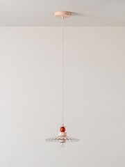 Houseof. Red The Ribbed Ceiling Pendant Light by Emma Gurner - Image 2 of 5
