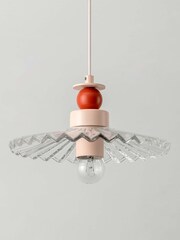 Houseof. Red The Ribbed Ceiling Pendant Light by Emma Gurner - Image 4 of 5