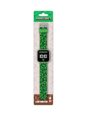 Peers Hardy Green/Black Minecraft Printed LED Watch - Image 4 of 4