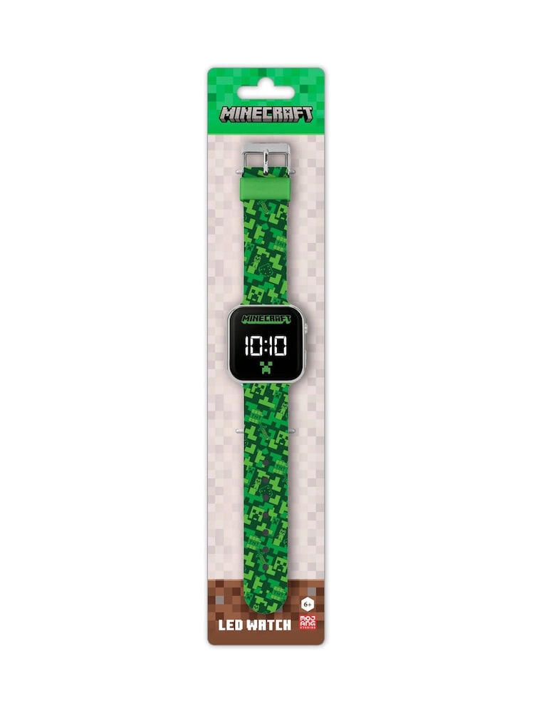 Peers Hardy Green/Black Minecraft Printed LED Watch - Image 4 of 4