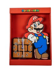 Peers Hardy Red Blue & Brown Super Mario Shaped Wall Clock - Image 1 of 2