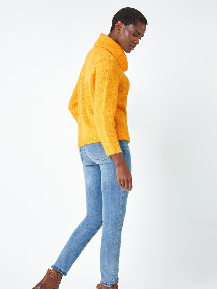 Roman Yellow Fluffy Cowl Neck Jumper - Image 2 of 5