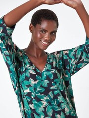 Roman Green Floral Print Belted Midi Skirt - Image 4 of 4