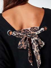 Roman Black Animal Tie Longline Knit Jumper - Image 5 of 5