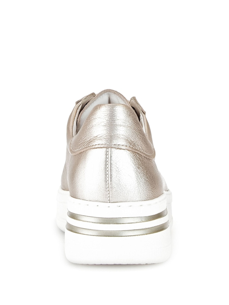 Gabor Wide Fit Gold/Silver Keystone Puder Metallic Trainers - Image 5 of 5