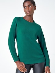 Roman Green Plain Soft Crew Neck Jumper - Image 1 of 1
