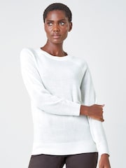 Roman White Plain Soft Crew Neck Jumper - Image 1 of 4