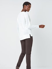 Roman White Plain Soft Crew Neck Jumper - Image 4 of 4