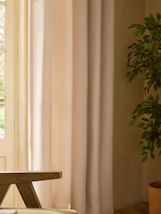 Natural Brushed Eyelet Lined Curtains - Image 5 of 7