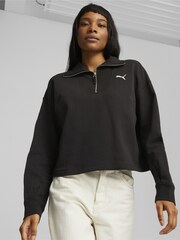 Puma Black Womens High-Neck Half-Zip Sweatshirt - Image 1 of 6