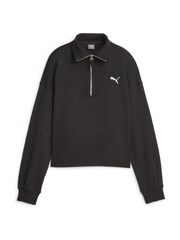 Puma Black Womens High-Neck Half-Zip Sweatshirt - Image 5 of 6