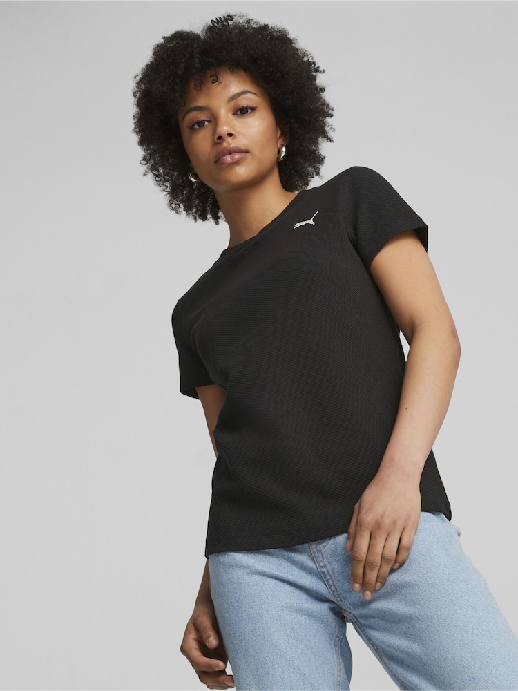 Puma Black Womens Structured T-Shirt - Image 1 of 5