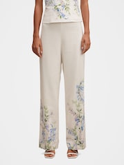 Forever New Soleil Floral Placement Printed Trousers Contains Linen - Bild 1 von 5