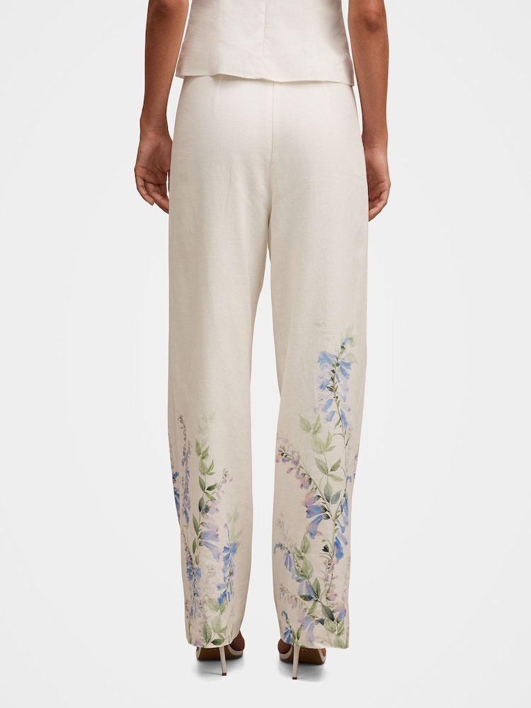 Forever New Soleil Floral Placement Printed Trousers Contains Linen - Bild 2 von 5