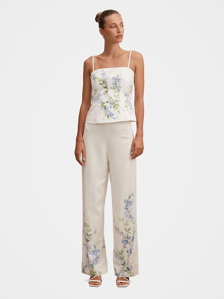 Forever New Soleil Floral Placement Printed Trousers Contains Linen - Bild 5 von 5