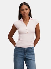 Forever New Pink Winnie Extended Shoulder Polo Top - Image 1 of 5