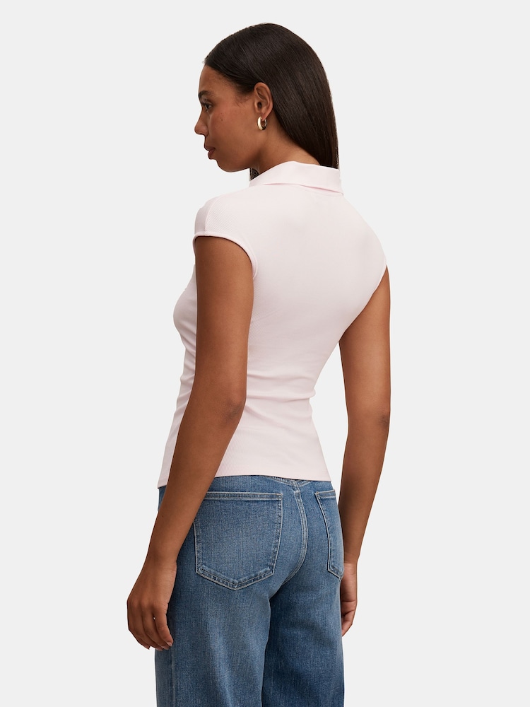 Forever New Pink Winnie Extended Shoulder Polo Top - Image 2 of 5