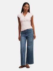 Forever New Pink Winnie Extended Shoulder Polo Top - Image 5 of 5