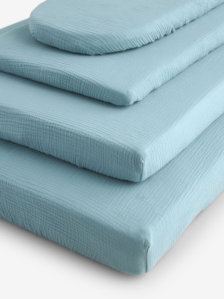 2 Упаковка младенец 100% хлопок муслин Fitted Sheets - Изображение 1 из 11
