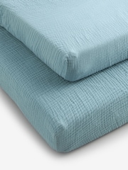 2 Упаковка младенец 100% хлопок муслин Fitted Sheets - Изображение 3 из 11
