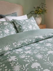 2 Pack Green/White Floral Reversible Duvet Cover and Pillowcase Set - Image 2 of 7