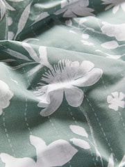 2 Pack Green/White Floral Reversible Duvet Cover and Pillowcase Set - Image 5 of 7