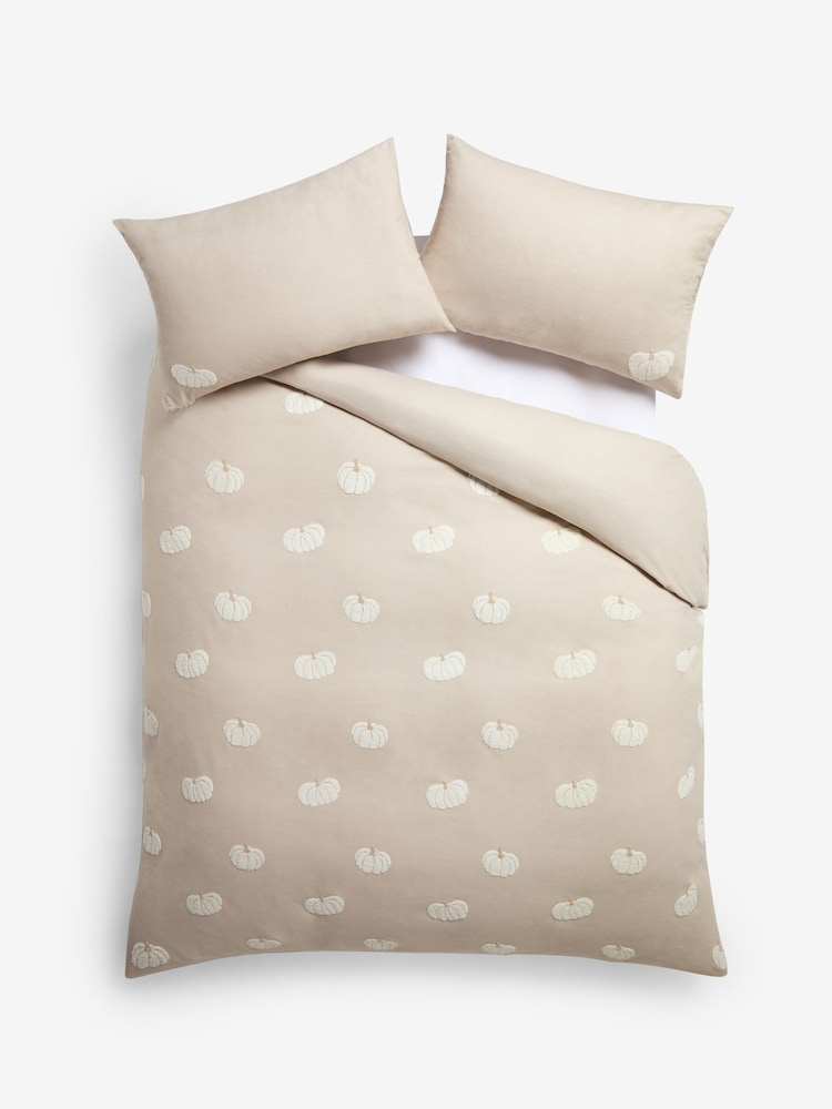 Natural Tufted Pumpkin Brushed 100% Cotton Duvet Cover and Pillowcase Set - Image 5 of 5