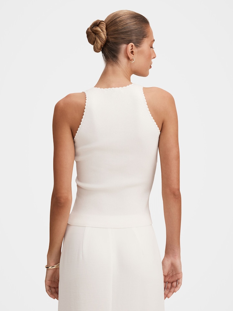 Forever New White Bree Crochet Detail Knitted Tank Top - Image 2 of 5 Forever New White Bree Crochet Detail Knitted Tank Top - Image 2 of 5