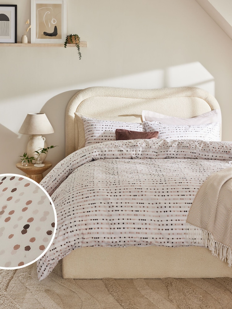 Natural Spot Duvet Cover and Pillowcase Set - Image 1 of 3 Natural Spot Duvet Cover and Pillowcase Set - Image 1 of 3