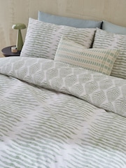 2 Pack Green/White Leaf Reversible Duvet Cover and Pillowcase Set - Image 2 of 5
