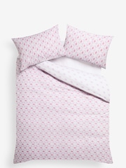2 Pack Lilac Purple Ikat Reversible Duvet Cover and Pillowcase Set - Image 10 of 11