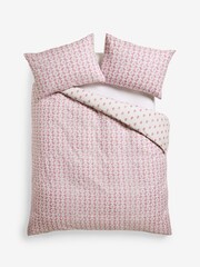 2 Pack Lilac Purple Ikat Reversible Duvet Cover and Pillowcase Set - Image 11 of 11