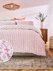 2 Pack Lilac Purple Ikat Reversible Duvet Cover and Pillowcase Set - Image 2 of 11