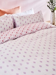 2 Pack Lilac Purple Ikat Reversible Duvet Cover and Pillowcase Set - Image 9 of 11