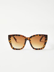 Lipsy Brown Oversized Square Chain Sunglasses - Image 4 of 4