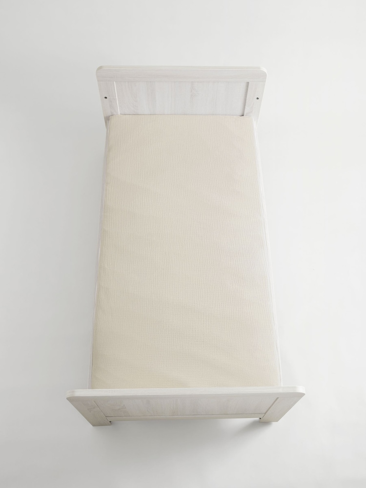 2 Pack Cream Baby 100% Cotton Muslin Fitted Sheets - Image 10 of 11