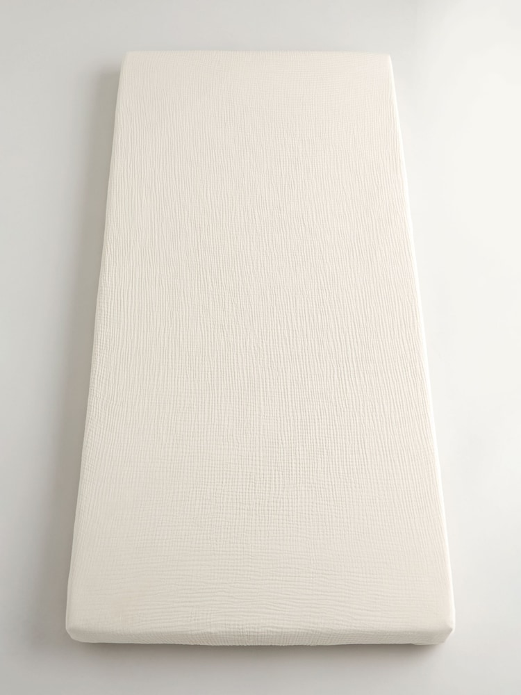 2 Pack Cream Baby 100% Cotton Muslin Fitted Sheets - Image 6 of 11