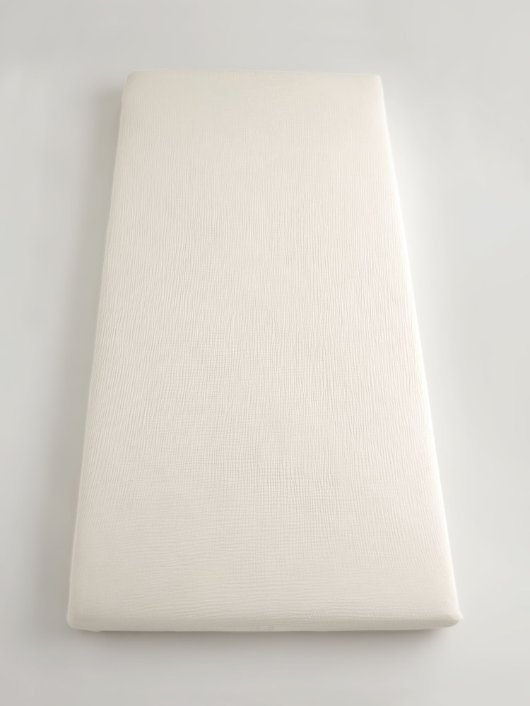 2 Pack Cream Baby 100% Cotton Muslin Fitted Sheets - Image 7 of 11