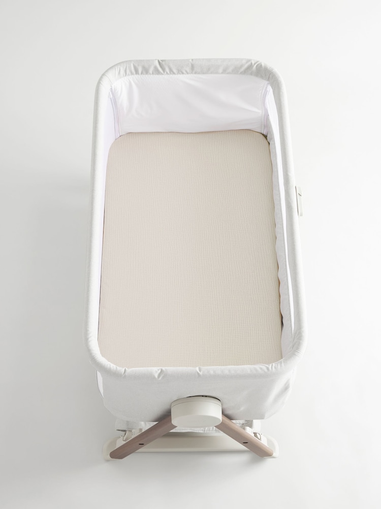 2 Pack Cream Baby 100% Cotton Muslin Fitted Sheets - Image 9 of 11