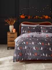 Grey Halloween Hamish & Bertie Bear Reversible Duvet Cover and Pillowcase Set - Image 2 of 7