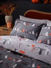 Grey Halloween Hamish & Bertie Bear Reversible Duvet Cover and Pillowcase Set - Image 4 of 7