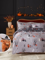 Grey Halloween Hamish & Bertie Bear Reversible Duvet Cover and Pillowcase Set - Image 5 of 7