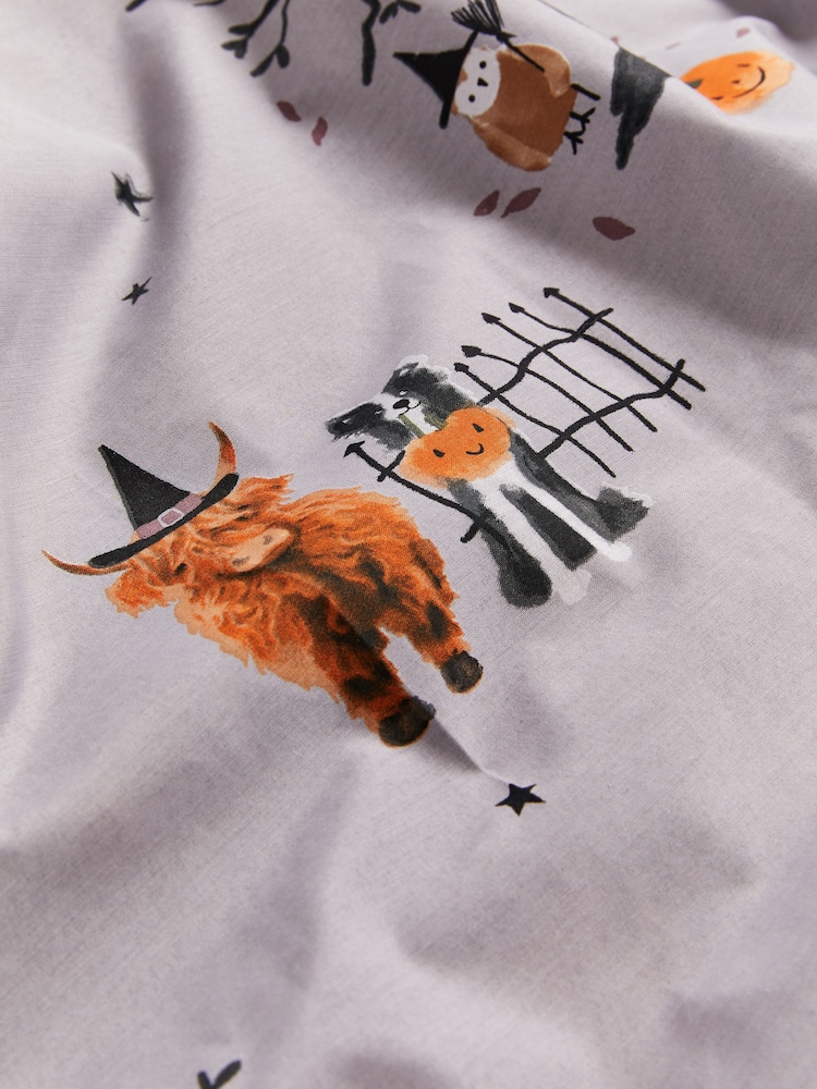 Grey Halloween Hamish & Bertie Bear Reversible Duvet Cover and Pillowcase Set - Image 7 of 7