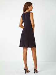 Roman Red Glitter Gathered Sequin Stretch Dress - Image 2 of 5