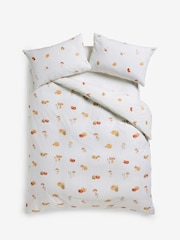 White Autumnal Pumpkins Cotton Rich Reversible Duvet Cover and Pillowcase Set - Image 4 of 4