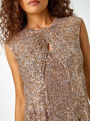 Roman Metallic Sequin Twist Front Stretch Dress - Image 5 of 5