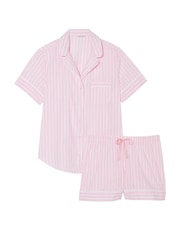 Victoria's Secret Pink Stripe Cotton Short Pyjama Set - Image 3 of 4