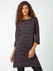 Roman Black Metallic Speckle Pocket Shift Dress - Image 1 of 5