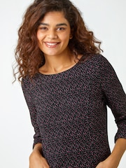 Roman Black Metallic Speckle Pocket Shift Dress - Image 4 of 5
